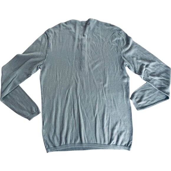 JOHN VARVATOS Star USA Long Sleeve Knit Henley Sweater M Blue Grey 100% Cotton - Picture 4 of 9